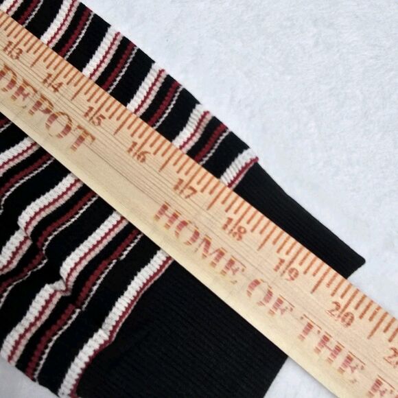 Long Sleeve Buttoned Down Crew Collar Shirt Women's XL Striped Knit Stretch - Picture 7 of 8